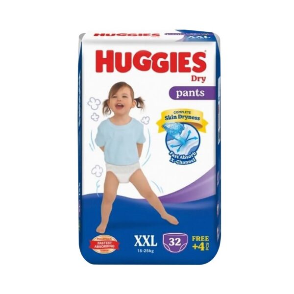 HUGGIES XXL PANTS 15-25 KG 32+4 PCS BABY DIAPERS